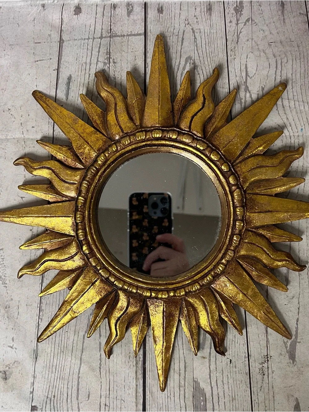 MCM Gold Sunburst Wall Mirror 11.5